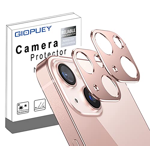 GIOPUEY Kamera Schutzfolie Kompatibel mit iPhone 13,[2 Pack] iPhone 13 mini Schutzfolie Kamera,Metalle Kamera Schutzrahmen, [Kratzfest] - Pink von GIOPUEY