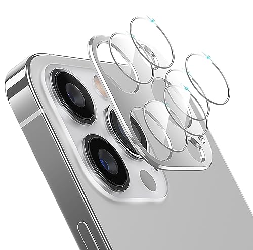 GIOPUEY Kamera Schutzfolie Kompatibel mit iPhone 15 Pro Max,iPhone 15 Pro Kamera Panzerglas,Metalle Schutzrahmen + 2 Stück Kamera Panzerglas,[Ultra-Klar] [Anti-Kratzen] - Silver von GIOPUEY