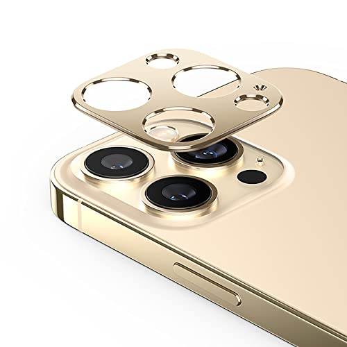 GIOPUEY Leuchtenden Kamera Schutzfolie Kompatibel mit iPhone 14 Pro Max, iPhone 14 Pro Kameraschutz, Kristalldiamant, Elegant, Metall + Glas - Gold von GIOPUEY
