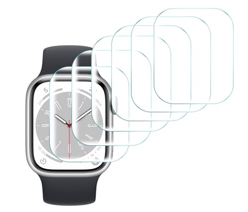 GIOPUEY Schutzfolie für Apple Watch Series 9 41mm, [6 Stück] HD Ultradünn Folie Flexibel Displayschutzfolie, [Anti-Kratzer] [Anti-Reflex] - Durchsichtig von GIOPUEY