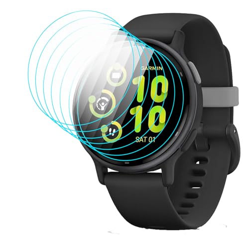 GIOPUEY Schutzfolie für Garmin Vivoactive 5, [6 Stück] HD Ultradünn Folie Flexibel Displayschutzfolie, [Anti-Kratzer] [Anti-Reflex] - Durchsichtig von GIOPUEY