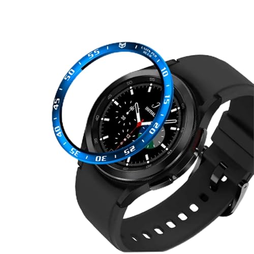GIOPUEY Schutzring Kompatibel mit Samsung Galaxy Watch 4 Classic 42mm, Bezel Ring Bezel Styling Lünette Schutz hülle, Schutzring aus Aluminiumlegierung aus Metall - A-Blue von GIOPUEY
