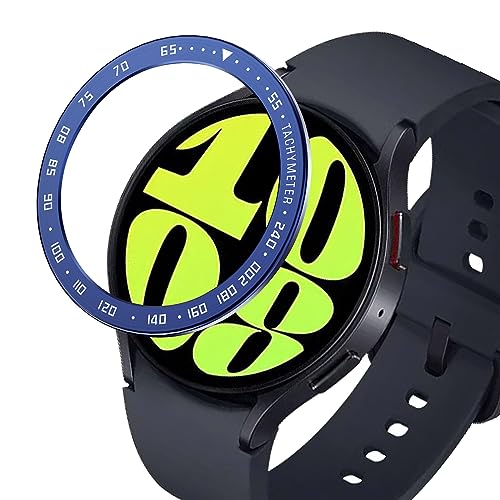 GIOPUEY Schutzring Kompatibel mit Samsung Galaxy Watch 6 40MM, Bezel Ring Bezel Styling Lünette Schutz hülle, Schutzring aus Aluminiumlegierung aus Metall - E-Blue von GIOPUEY