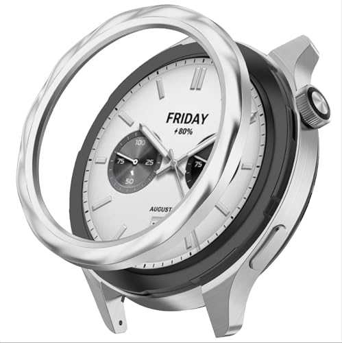GIOPUEY Schutzring Kompatibel mit Xiaomi Watch S4/Watch S3, Bezel Ring Bezel Styling Lünette Schutz hülle, Schutzring aus Aluminiumlegierung aus Metall - D-Silver GIOPUEY Schutzring Kompatibel mit Xiaomi Watch S4/Watch S3, Bezel Ring Bezel Styling Lünette Schutz hülle, Schutzring aus Aluminiumlegierung aus Metall - D-Silver von GIOPUEY