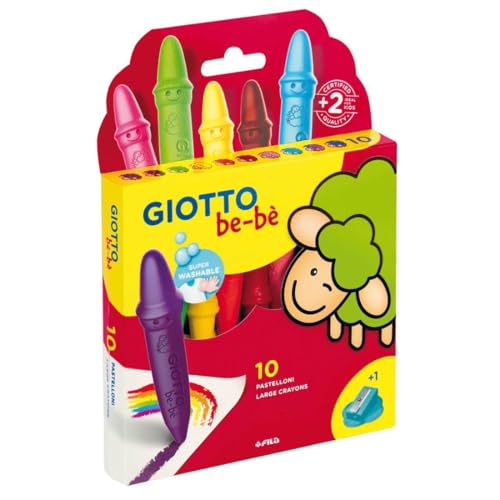 GIOTTO be-bè Wachsmalstifte, 10 verschiedene Farben, groß, perfekt für junge Kinder von GIOTTO be-bè