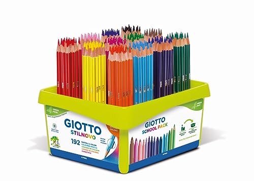 GIOTTO STILNOVO Farbstifte Intense Colors 192 Bleistifte Schulpack Verschiedene Farben Ideal für Kinder, Partys und Schulen von GIOTTO