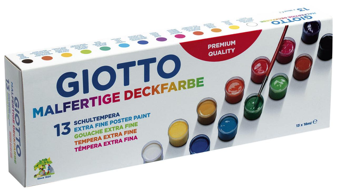 GIOTTO Schulmalfarben farbsortiert 13x 18,0 ml von GIOTTO