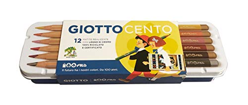 Giotto 100 Buntstifte aus Holz, limitierte Auflage, 100 Jahre Reihe, 12 Einheiten, Packung mit 1 von GIOTTO