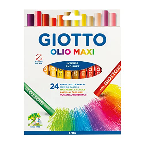 Giotto OLIO MAXI Ölkreiden Pack, 24 verschiedene Farben, ideal für kleine Kinder von GIOTTO