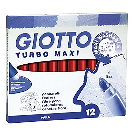 Turbomaxi 79861X 456 - Rotuladores, caja de 12 unidades, color rojo von GIOTTO