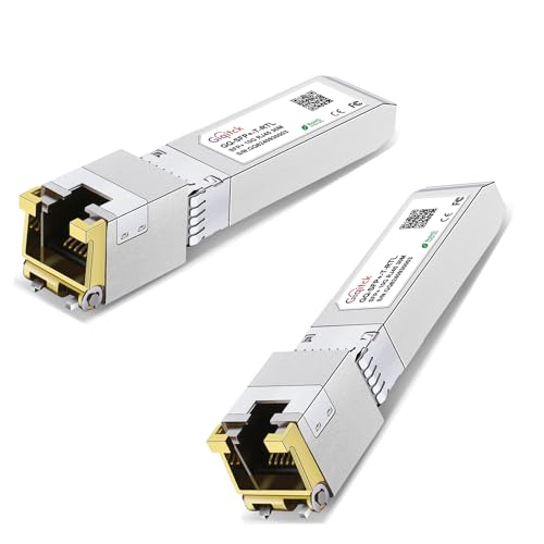 GIQITCK 2Pack Neuester 10GBASE-T SFP+ RJ45 Transceiver, 10G Kupfer SFP+ auf RJ45 Modul mit RTL8261N Chip für Cisco SFP-10G-T-S, Ubiquiti UF-RJ45-10G, Netgear, D-Link, Supermicro, Linksys, bis 30m von GIQITCK