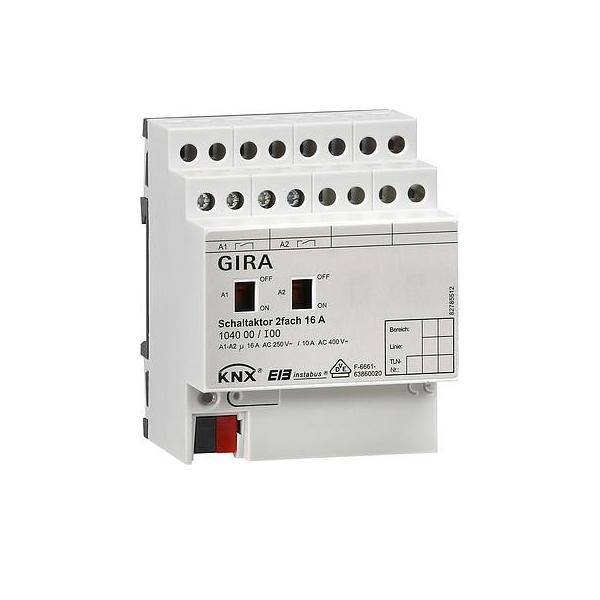 GIRA 104000 Schaltaktor 2fach 16A Hand KNX REG GIRA 104000 Schaltaktor 2fach 16A Hand KNX REG von GIRA Giersiepen GmbH & Co. KG