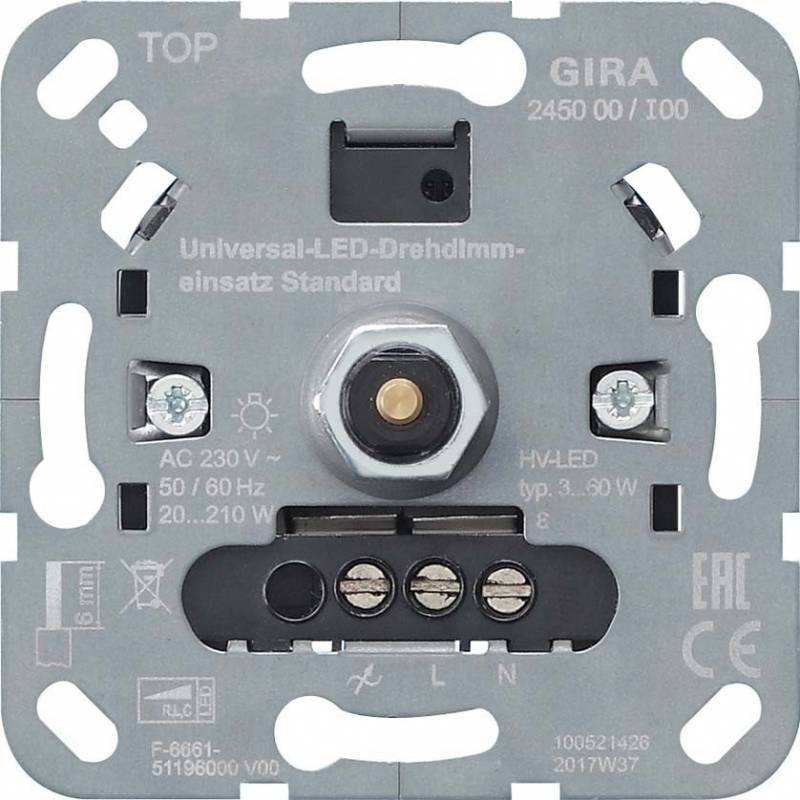 GIRA 245000 S3000 Uni-LED-Drehdimm- einsatz Standard Einsatz GIRA 245000 S3000 Uni-LED-Drehdimm- einsatz Standard Einsatz von GIRA Giersiepen GmbH & Co. KG
