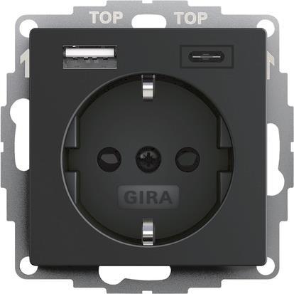 GIRA 2459005 SCHUKO-Steckdose Shutter USB 2f Typ A/C System 55 Schwarz matt(la GIRA 2459005 SCHUKO-Steckdose Shutter USB 2f Typ A/C System 55 Schwarz matt(la von GIRA Giersiepen GmbH & Co. KG