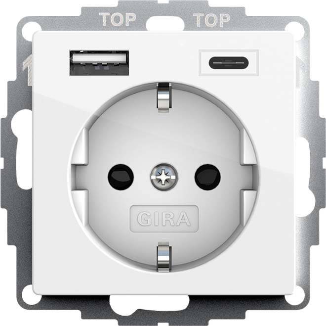 GIRA 245903 SCHUKO-Steckdose Shutter USB 2f Typ A/C System 55 Reinweiß gl. GIRA 245903 SCHUKO-Steckdose Shutter USB 2f Typ A/C System 55 Reinweiß gl. von GIRA Giersiepen GmbH & Co. KG