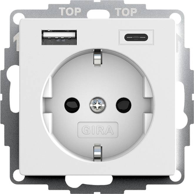 GIRA 245927 SCHUKO-Steckdose Shutter USB 2f Typ A/C System 55 Reinweiß seiden GIRA 245927 SCHUKO-Steckdose Shutter USB 2f Typ A/C System 55 Reinweiß seiden von GIRA Giersiepen GmbH & Co. KG