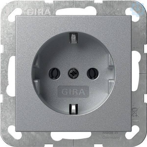 GIRA 418826 SCHUKO-Steckdose System 55 Farbe Alu GIRA 418826 SCHUKO-Steckdose System 55 Farbe Alu von GIRA Giersiepen GmbH & Co. KG