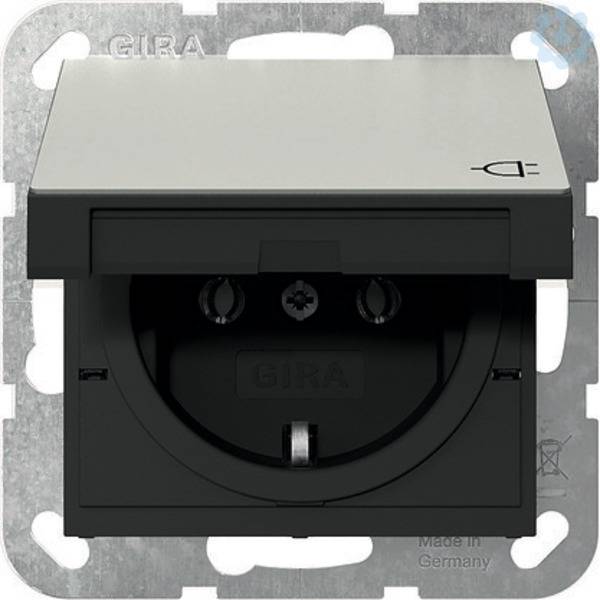 GIRA 4454600 SCHUKO-Steckdose Klappdeckel System 55 Edelstahl GIRA 4454600 SCHUKO-Steckdose Klappdeckel System 55 Edelstahl von GIRA Giersiepen GmbH & Co. KG
