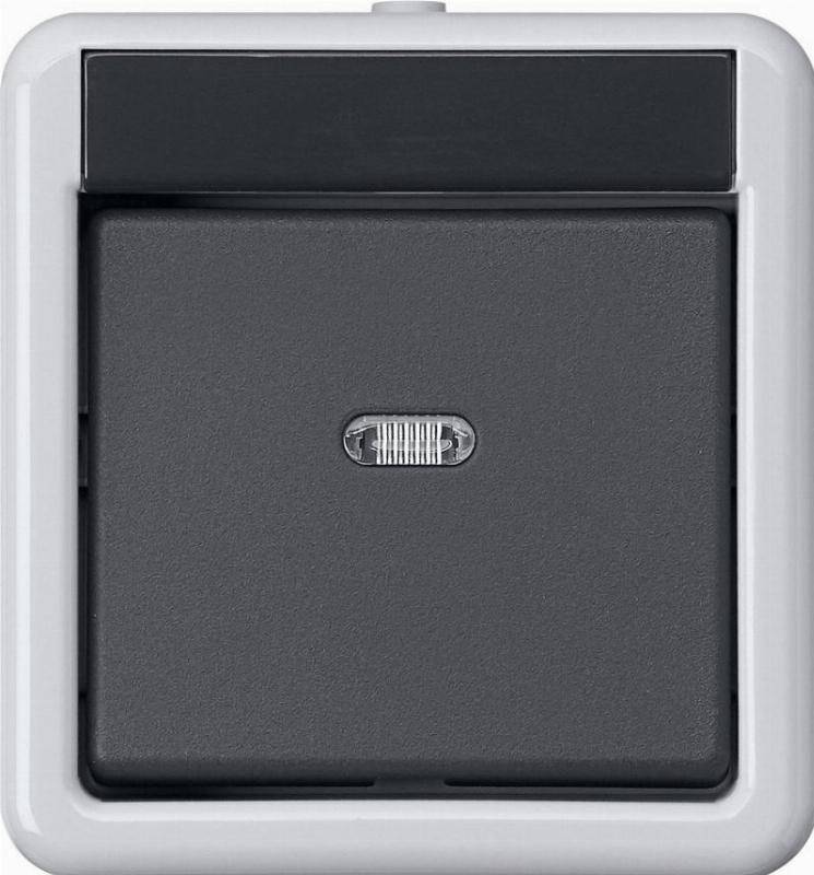 GIRA 515130 Taster-BA 1fach Kontroll- fenster+ 1-Punkt KNX WG AP IP44 Grau von GIRA Giersiepen GmbH & Co. KG