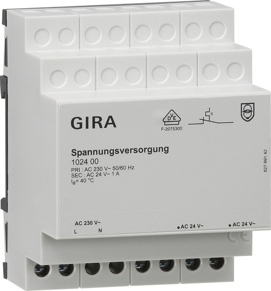 GIRA 102400 Versorgungsnetztransformator Grau (102400) von GIRA