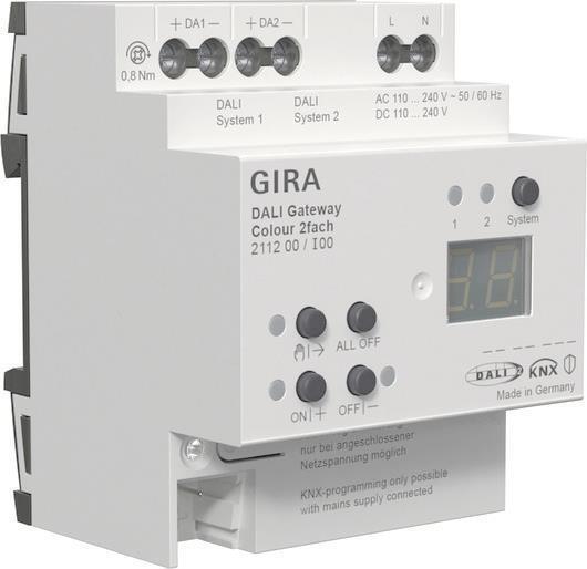 GIRA 211200 DALI Gateway Colour 2f REG KNX Secure - Farbig (211200) von GIRA