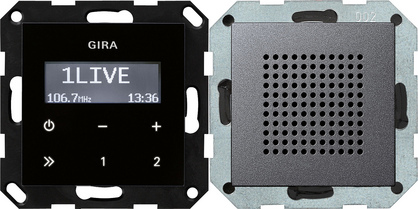 GIRA 228028 Radio Uhr Digital Anthrazit - Schwarz (228028) von GIRA