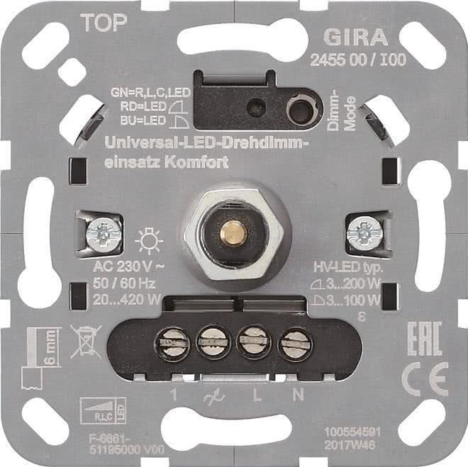 GIRA 245500 245500 S3000 UniLED-Drehdimmeins Komfort (245500) von GIRA