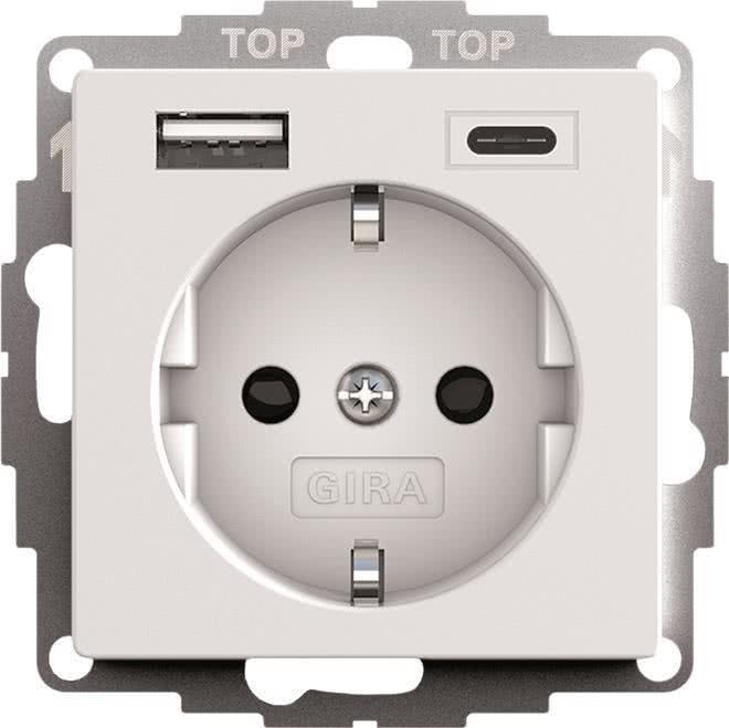 GIRA 245927 SCHUKO USB-Spannungsversorgung 2f System 55 (245927) von GIRA