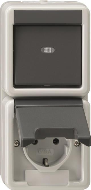 GIRA 417630 Kombi AusWe/SCHUKO senkr. KD (417630) von GIRA