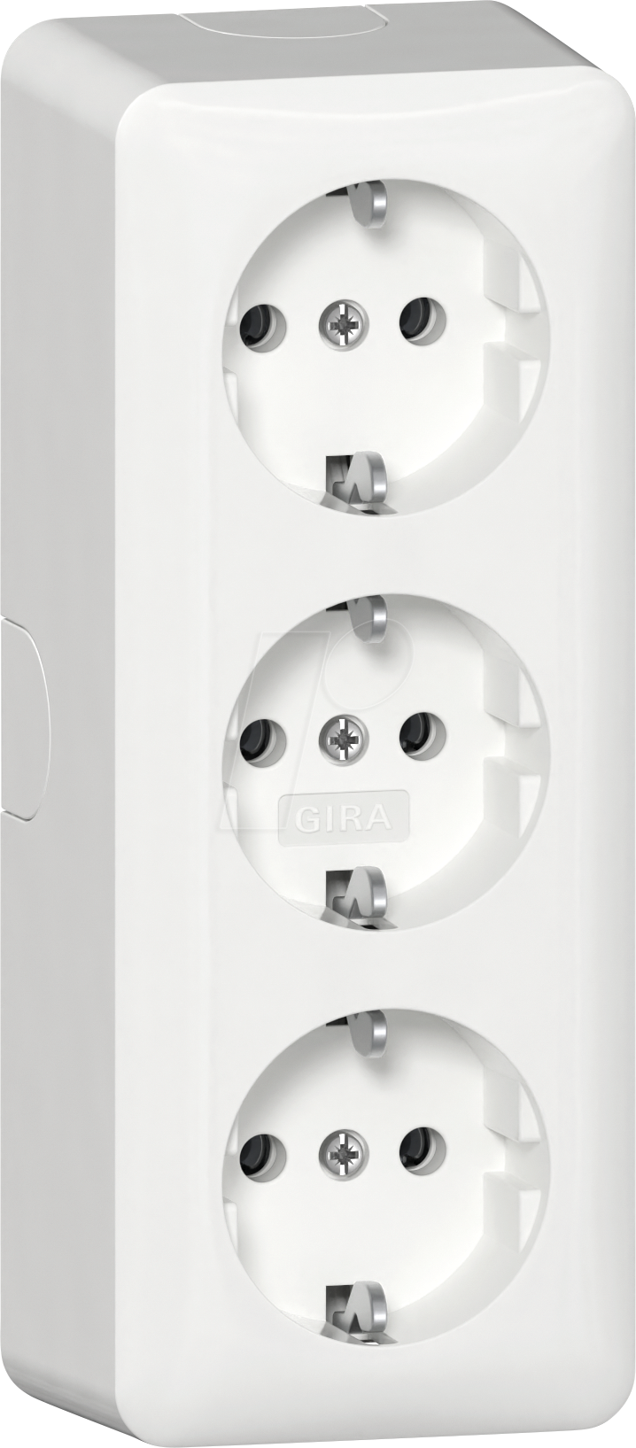 GIRA 4789 13 - Schutzkontakt-Dreifachsteckdose 16 A / 250 V~ mit Montageplatte von GIRA