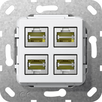 GIRA 4847737. Buchsen-Typ: 4 x RJ-45. Produktfarbe: Weiß (4847737) von GIRA