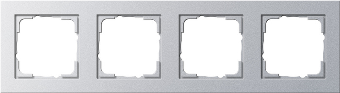 GIRA 4fach Rahmen E2, Standard 55, System 55 Aluminium 021425 (021425) von GIRA