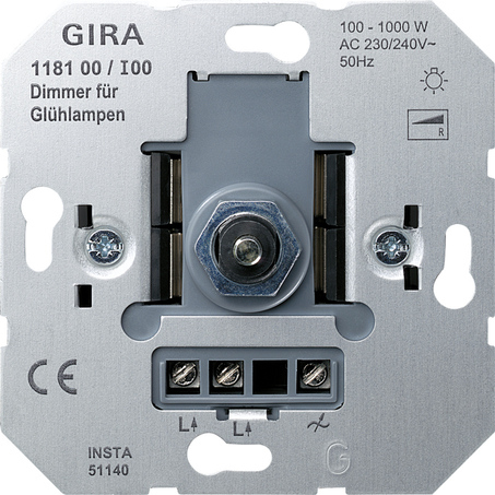 GIRA Dimmer 118100 Einsatz Druck/Wechsel Gl 100-1000 (118100) von GIRA
