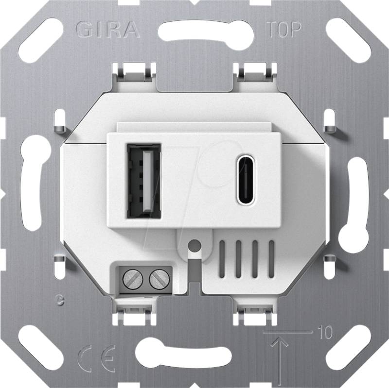 GIRA UP USB AC W - USB-Spannungsversorgung weiß Typ A / Typ C von GIRA