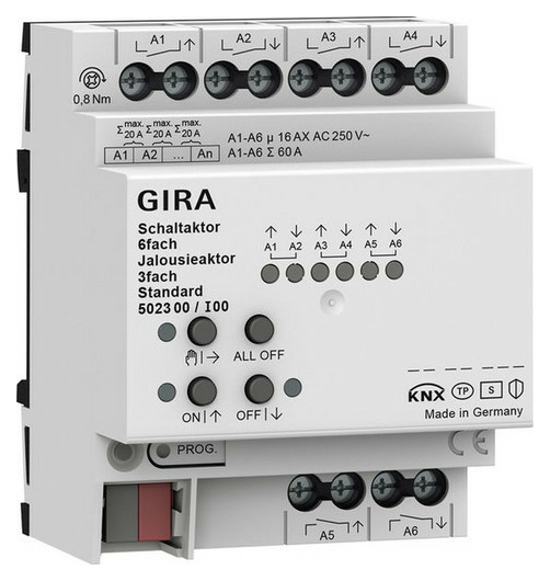 Gira 502300 Schalt-/Jal.aktor 6f/3f 16A Gira 502300 Schalt-/Jal.aktor 6f/3f 16A von GIRA