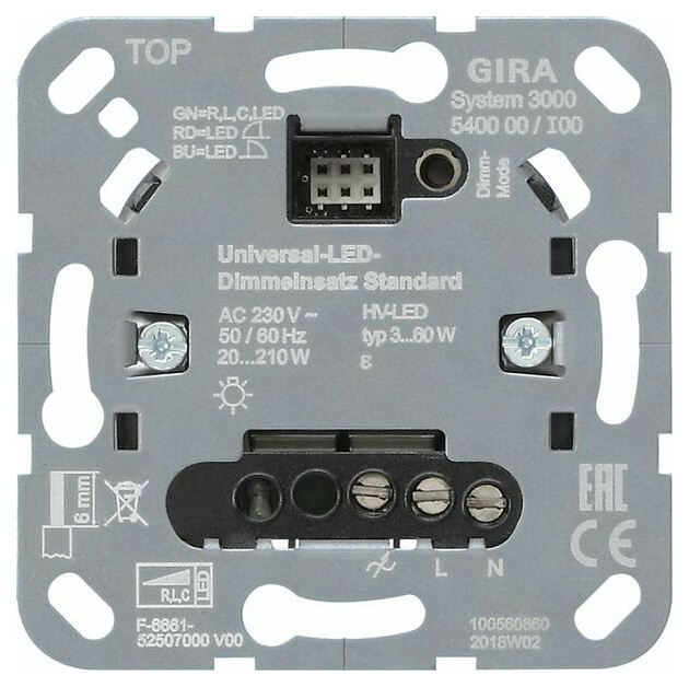 Gira 540000 S3000 Uni-LED-Dimmeins. Standard Gira 540000 S3000 Uni-LED-Dimmeins. Standard von GIRA