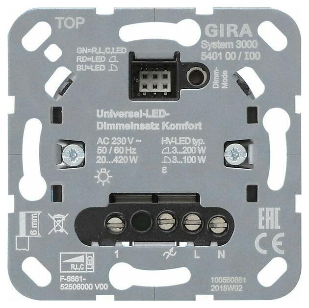 Gira 540100 S3000 Uni-LED-Dimmeins. Komfort von GIRA