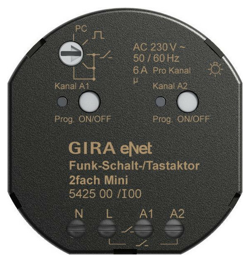 Gira 542500 Funk Schalt  Tastaktor Mini 2f. von GIRA