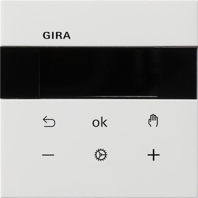 Gira S3000 Raumtemperaturregler Bluetooth Flächenschalter Reinweiß glänzend von GIRA