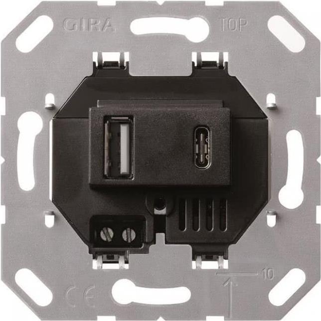 Gira USB-Spannungsversorgung 2-f. Typ A/C Einsatz 236900 (236900) von GIRA