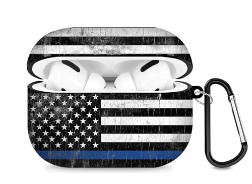 Airpods-Hülle mit amerikanischer Flagge, kompatibel mit Airpods Pro – Airpods-Hülle mit Schlüsselanhänger, vollständiger Schutz, langlebig, stoßfest, personalisierbar, kabellose Kopfhörer-Hülle von GIUMOWL