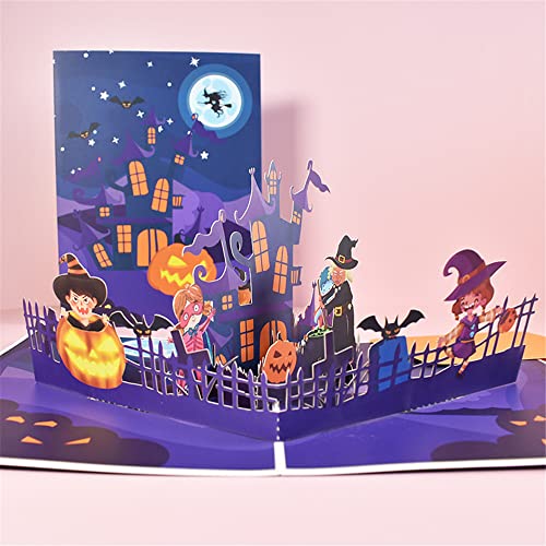 GIVBRO Halloween Karten 3D Pop Up Grußkarten Hexenkarte Schreibkarte für Weihnachten, Liebhaber, Geburtstag, Jubiläum, Hochzeit von GIVBRO