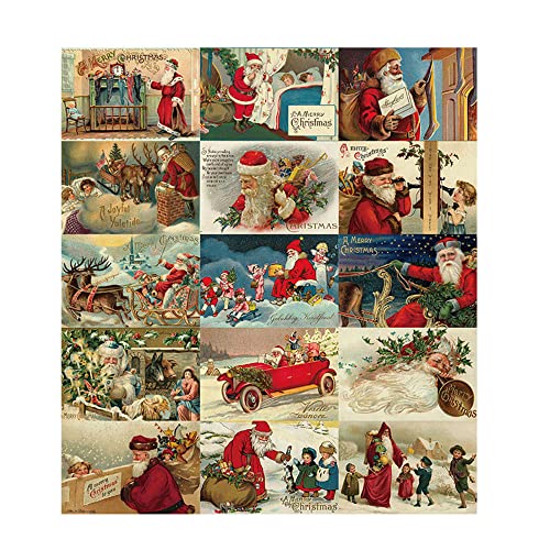 GIVBRO Weihnachtskarten Vintage Winter Weihnachten Weihnachtsmann Antike Postkarten-Set 15 Stück von GIVBRO