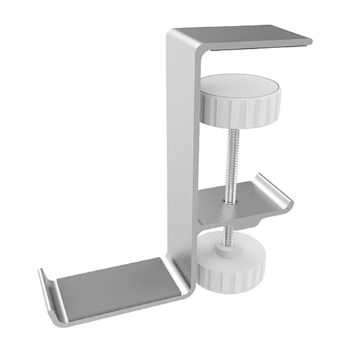 GIYXHU KopfhöRer StäNder 2 stücke Metall Kopfhörer Halter Haken Unter Schreibtisch Kopfhörer Ständer Headset Aufhänger Mit Verstellbare Klemme Universal(Silver) von GIYXHU