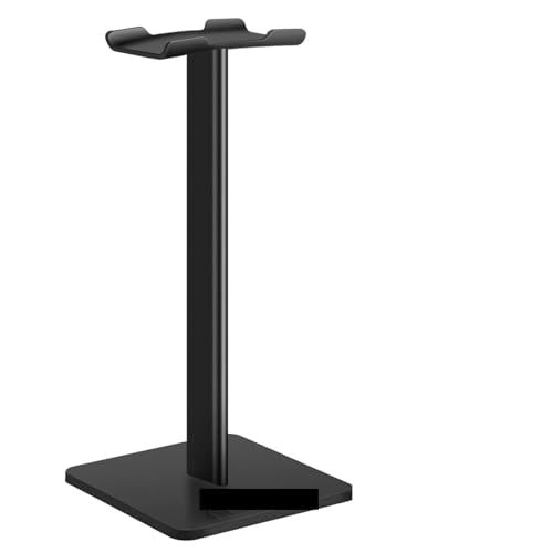 KopfhöRer StäNder 2 stücke Aluminium Legierung Kopfhörer Ständer Halter Platzsparende Gaming Headset Stand Rack Desktop-Organizer Display Aufhänger(Black) von GIYXHU