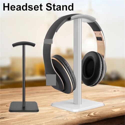 KopfhöRer StäNder 2 stücke Legierung Aluminium Kopfhörer Headset Ständer Halter Rack Montieren Aufhänger Gamer Aufhänger PC Gaming Handys Desktop(Black) von GIYXHU