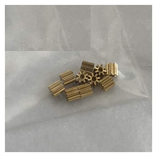 10 Stück Zahnräder, 0,3 m, 8 Zähne, Kupferzahnrad, 0,98, 1 mm Lochdurchmesser, klein, for Spielzeug, Modellflugzeuge (Nr. 3121) von GJLRZGMY