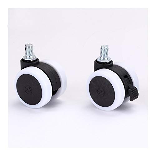 Lenkrollen, Stuhlrollen, Möbelrollen, 40 mm 1,5 Zoll Universal-Lenkrolle, Lenkrolle, Ersatz for Hochleistungsrollen mit Gummibremse, Möbelteile (Nr. 1288)(Screw Without Brake) von GJLRZGMY