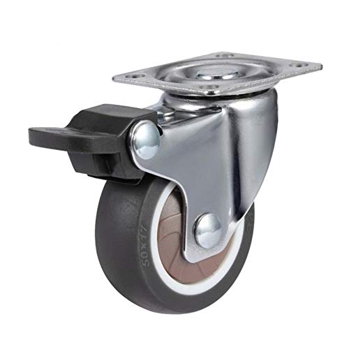 Radrollen, Gummirolle for Tischmöbel, rutschfestes Hochleistungsrad for Bürostühle, drehbarer Dämpfer, Möbelteile (Nr. 1254)(Brake Wheel,1.0 Inch) von GJLRZGMY