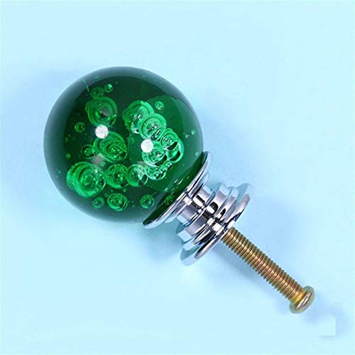 Rustikale Schrankgriffe, Kleiderschrank-Türgriffe, Möbelknöpfe mit Kristallkugeln, Küchenschrank-Türgriffe, Schubladenknöpfe, Schrankgriffe, 30 mm, Hardware (Nr. 1456)(Green) von GJLRZGMY